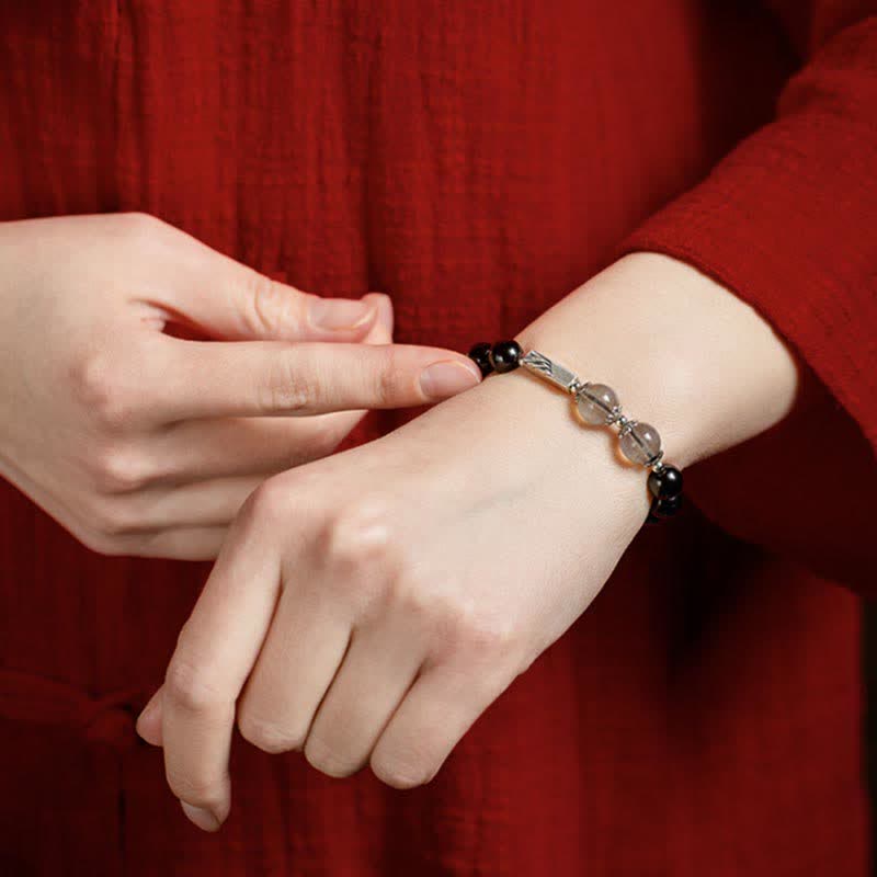Obsidian-Mondstein-Paararmband 8 mm und 10 mm für Stärke
