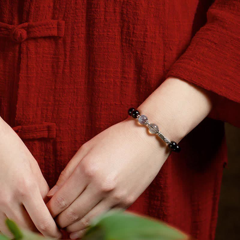 Obsidian-Mondstein-Paararmband 8 mm und 10 mm für Stärke