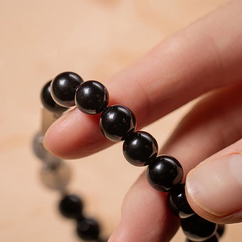 Obsidian-Mondstein-Paararmband 8 mm und 10 mm für Stärke