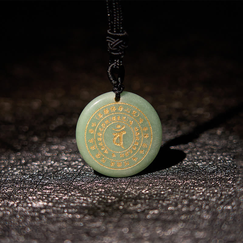 Obsidian-Halskette mit Sanskrit-Mantra-Anhänger für Stärke und Gleichgewicht