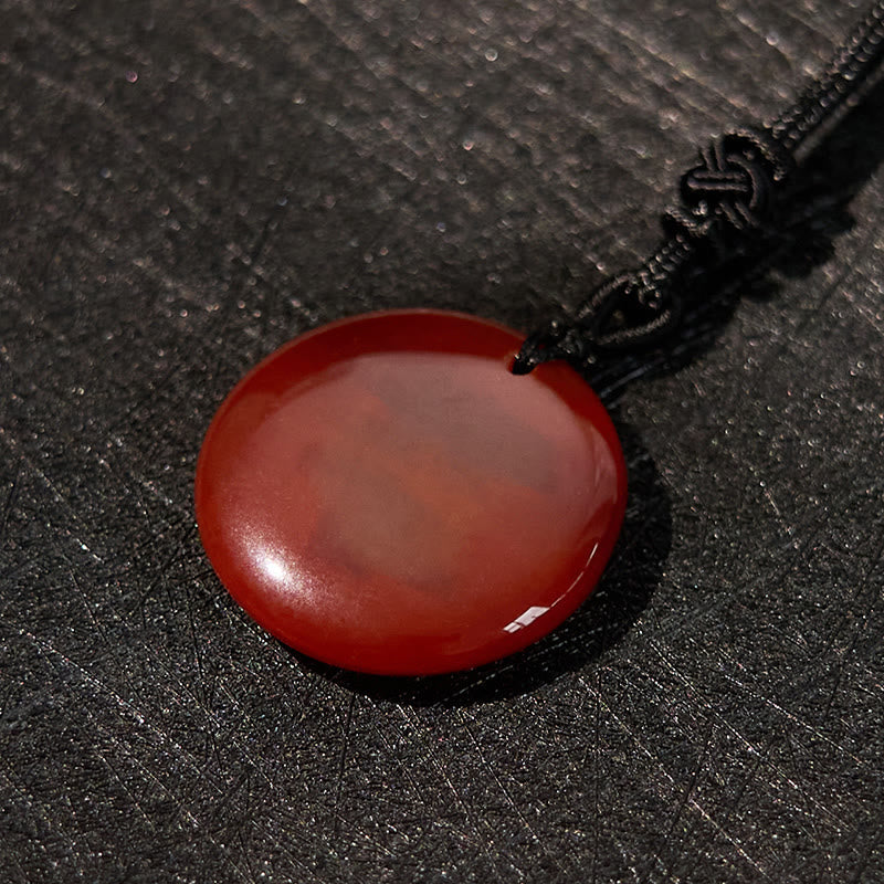 Obsidian-Halskette mit Sanskrit-Mantra-Anhänger für Stärke und Gleichgewicht