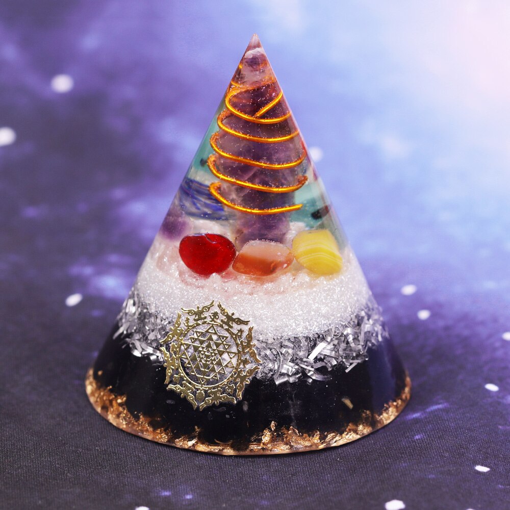 Obsidian-Schutzkegel-Pyramide für Meditation und Gleichgewicht