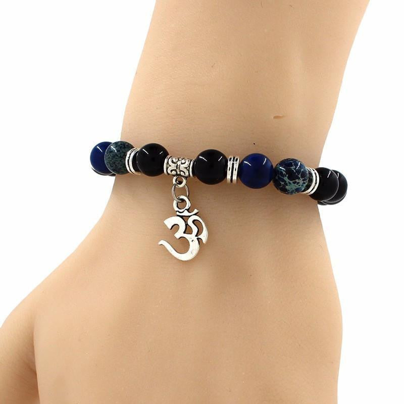 Om Charm Achat Armband - Spiritueller Symbolschmuck