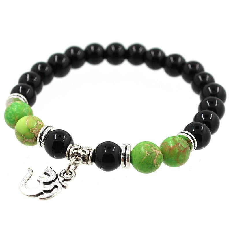 Om Charm Achat Armband - Spiritueller Symbolschmuck