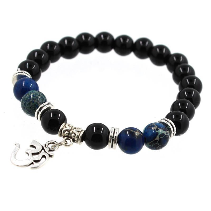 Om Charm Achat Armband - Spiritueller Symbolschmuck