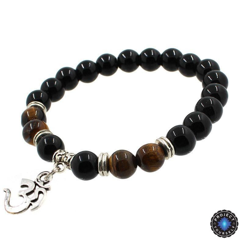 Om Charm Achat Armband - Spiritueller Symbolschmuck