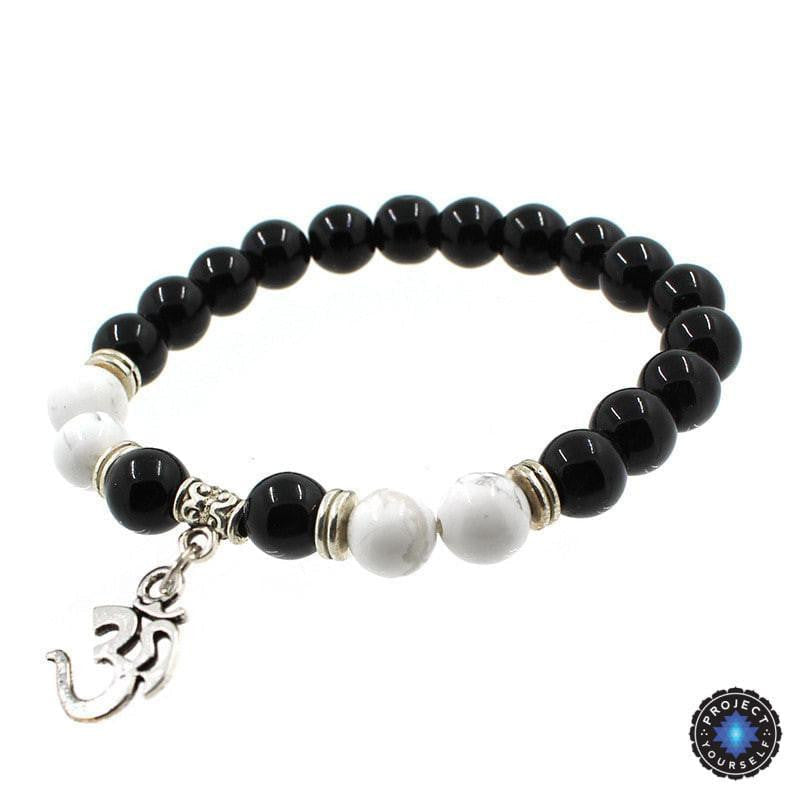 Om Charm Achat Armband - Spiritueller Symbolschmuck