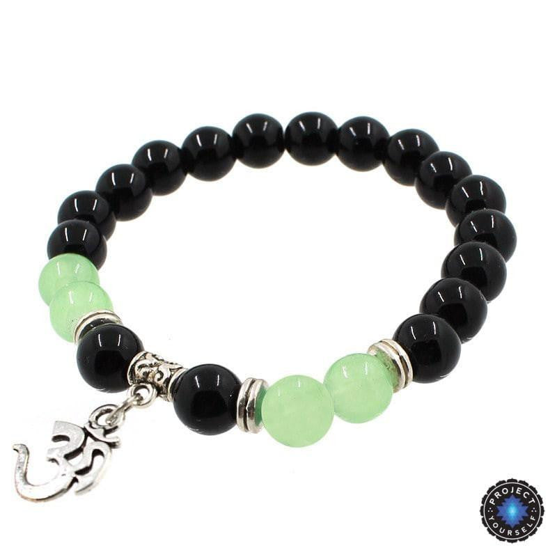 Om Charm Achat Armband - Spiritueller Symbolschmuck