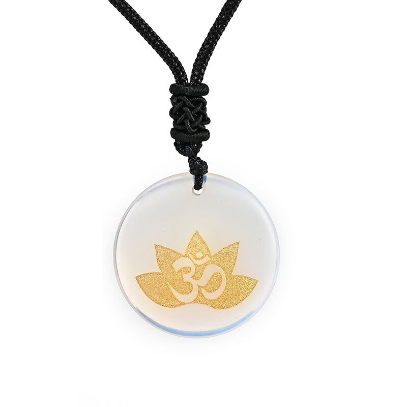 Om Lotus Symbol Amethyst Heilung Halskette für spirituelle Balance