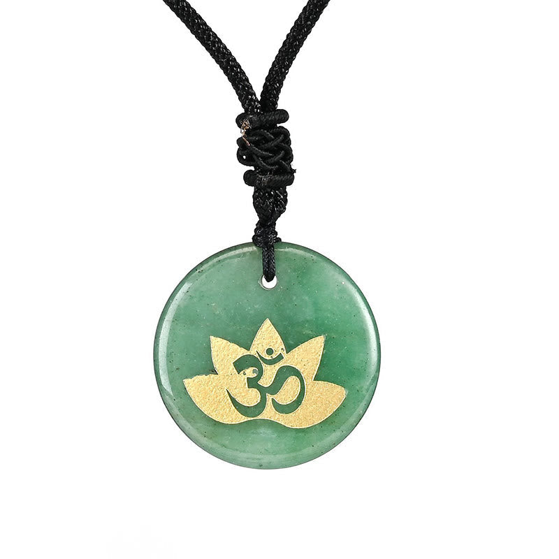 Om Lotus Symbol Amethyst Heilung Halskette für spirituelle Balance