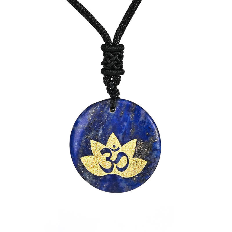 Om Lotus Symbol Amethyst Heilung Halskette für spirituelle Balance