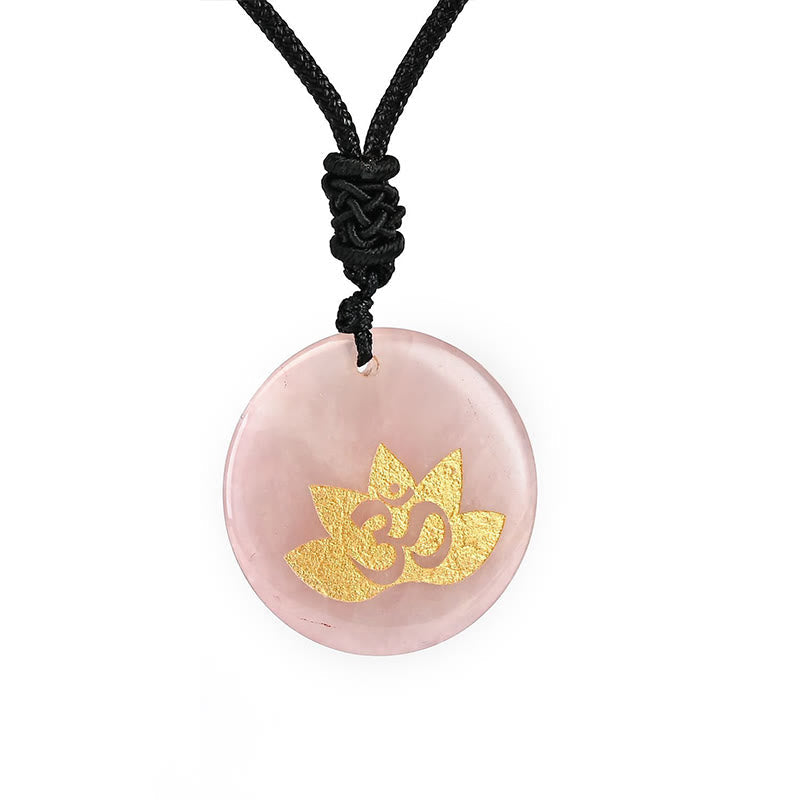 Om Lotus Symbol Amethyst Heilung Halskette für spirituelle Balance