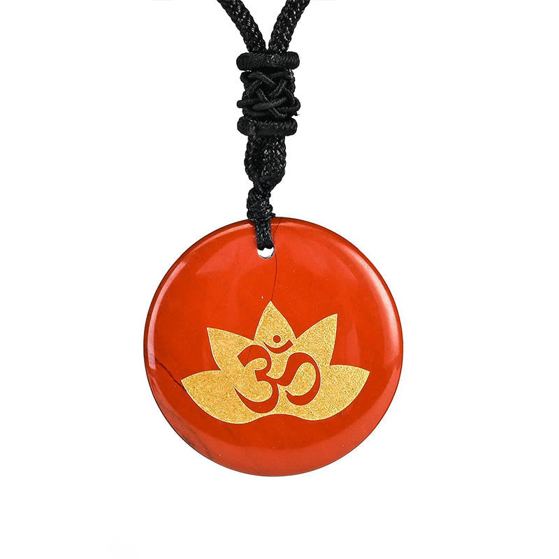 Om Lotus Symbol Amethyst Heilung Halskette für spirituelle Balance