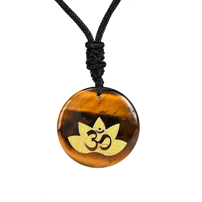 Om Lotus Symbol Amethyst Heilung Halskette für spirituelle Balance