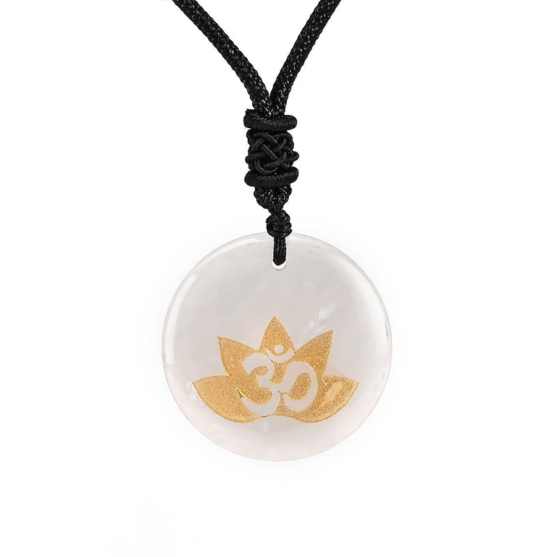 Om Lotus Symbol Amethyst Heilung Halskette für spirituelle Balance
