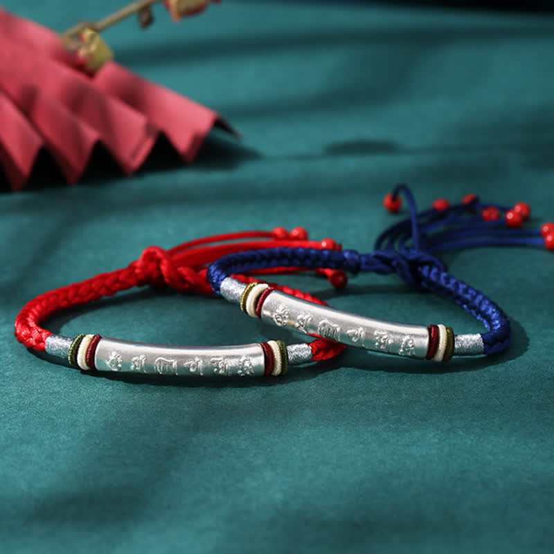 Om Mani Padme Hum 16,5 cm Sterlingsilber-Schutzarmband