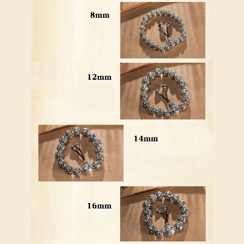 Om Mani Padme Hum Legierungsarmband | 8 mm spirituelle Schutzperlen