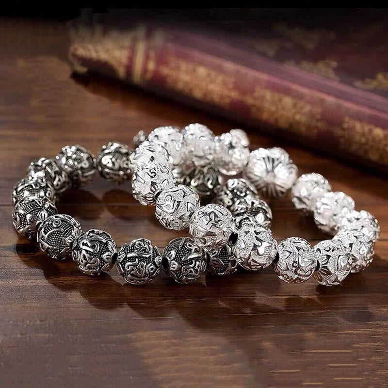 Om Mani Padme Hum Legierungsarmband | 8 mm spirituelle Schutzperlen