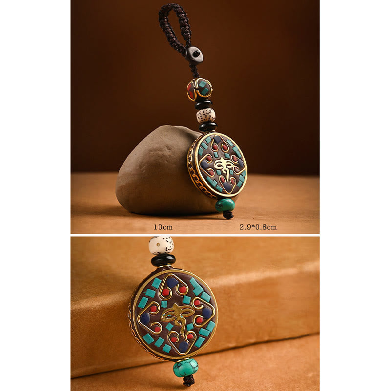 Om Mani Padme Hum Bodhi Seed Peace Schlüsselanhänger Charm