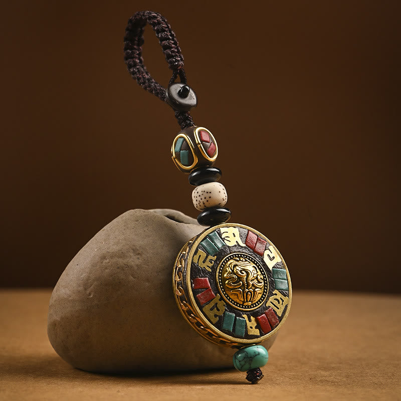 Om Mani Padme Hum Bodhi Seed Peace Schlüsselanhänger Charm