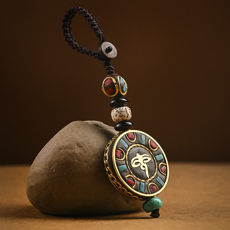 Om Mani Padme Hum Bodhi Seed Peace Schlüsselanhänger Charm