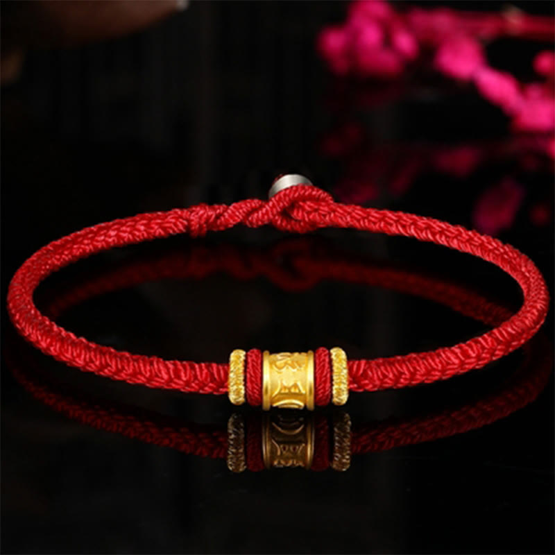Om Mani Padme Hum Armband | 999 Gold &amp; Silber Schutzseil