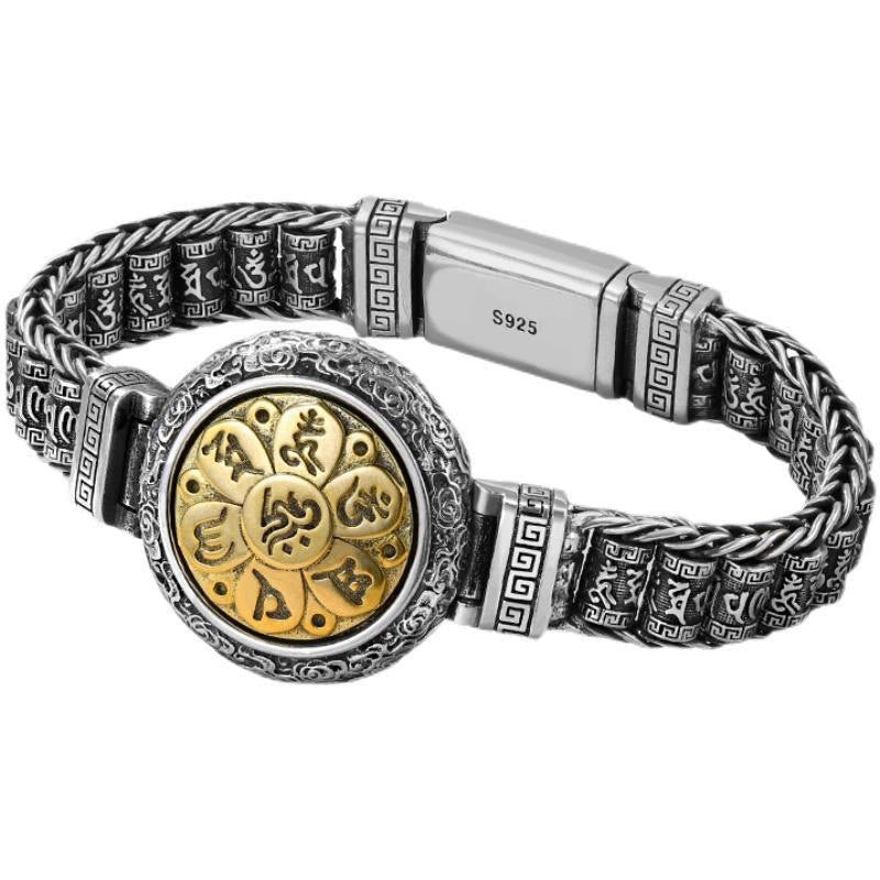 Om Mani Padme Hum Kupferarmband 7,1 Zoll Schnalle drehbar Peace