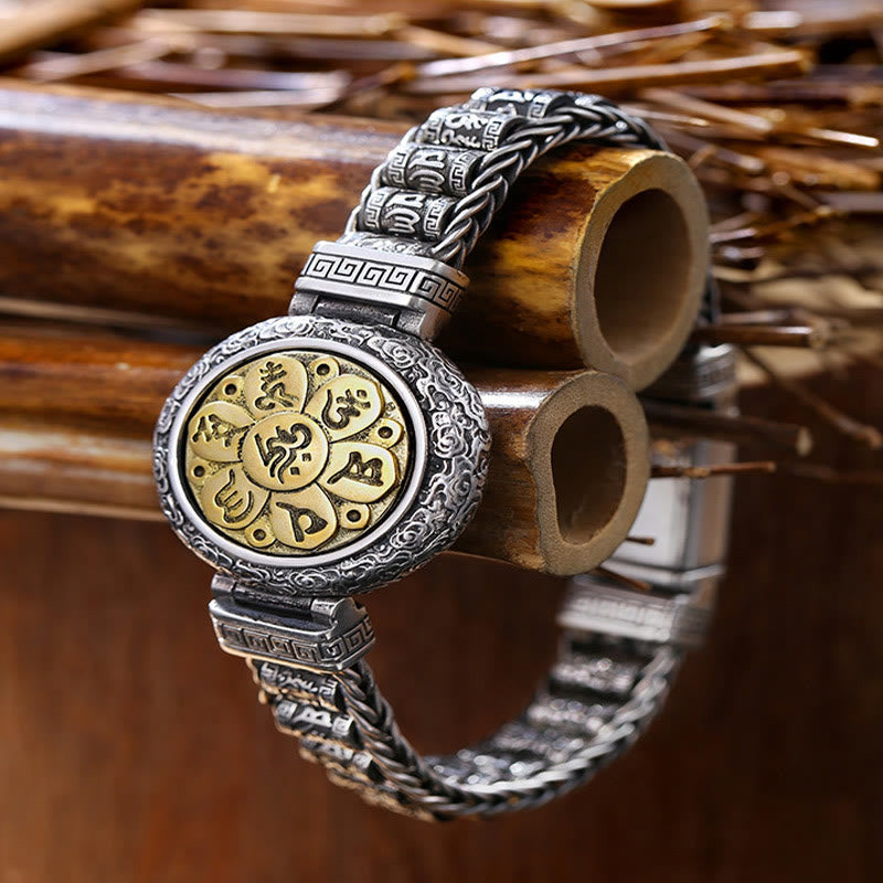 Om Mani Padme Hum Kupferarmband 7,1 Zoll Schnalle drehbar Peace