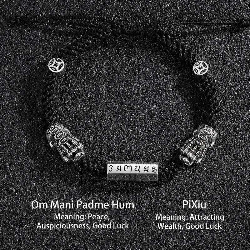 Om Mani Padme Hum Kupfer PiXiu String Armband für Glück