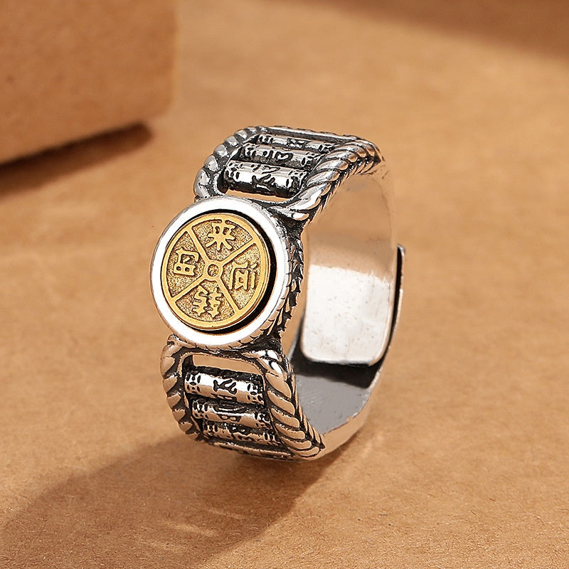 Om Mani Padme Hum Kupfer-Drehring für spirituelle Reinheit