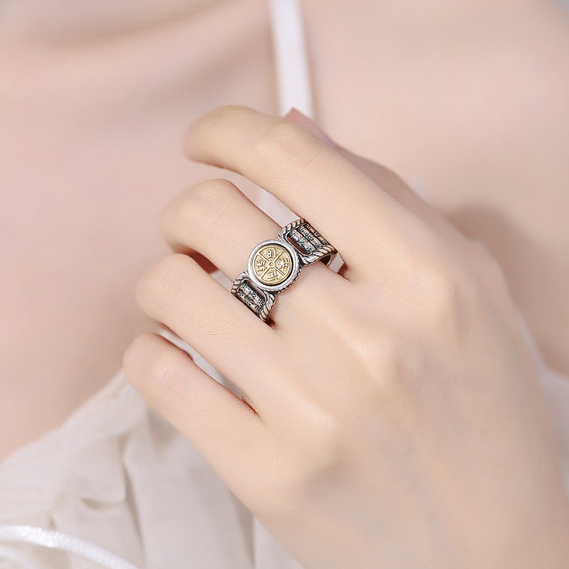 Om Mani Padme Hum Kupfer-Drehring für spirituelle Reinheit