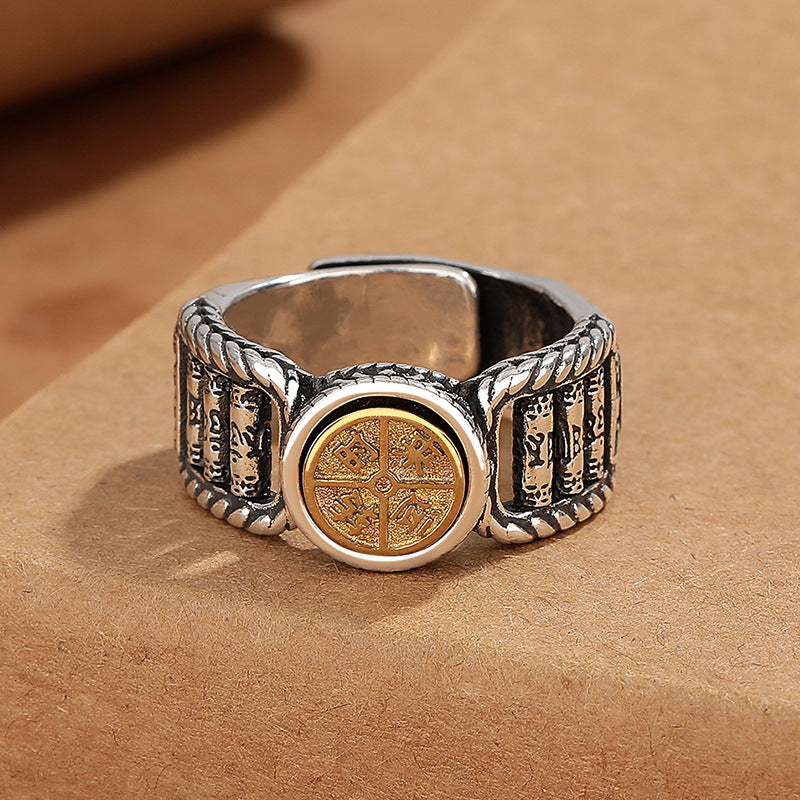 Om Mani Padme Hum Kupfer-Drehring für spirituelle Reinheit