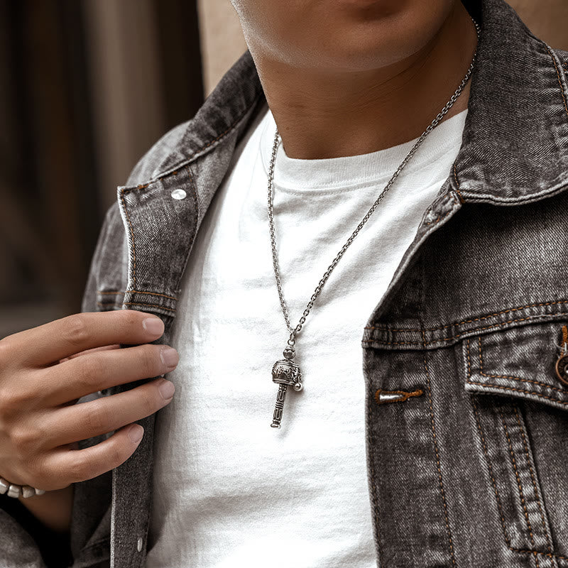 Om Mani Padme Hum Halskette | Tibetischer Gebetsmühlenanhänger