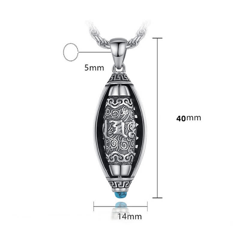 Om Mani Padme Hum Drehbare Schutzkette Kupfer