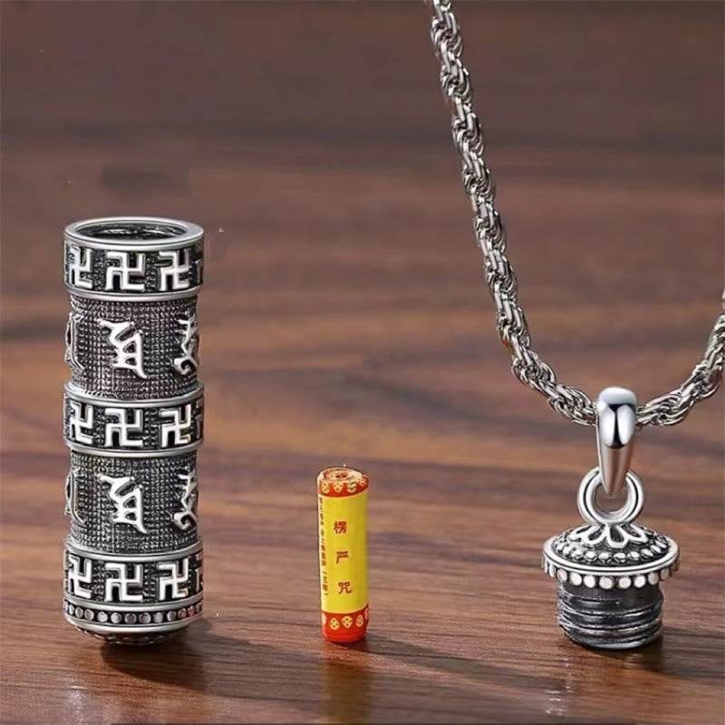Om Mani Padme Hum Swastika Twisted Chain Weisheit Halskette