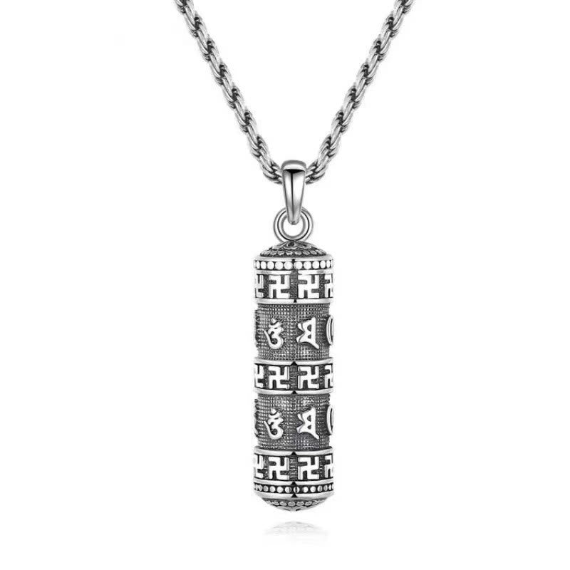 Om Mani Padme Hum Swastika Twisted Chain Weisheit Halskette