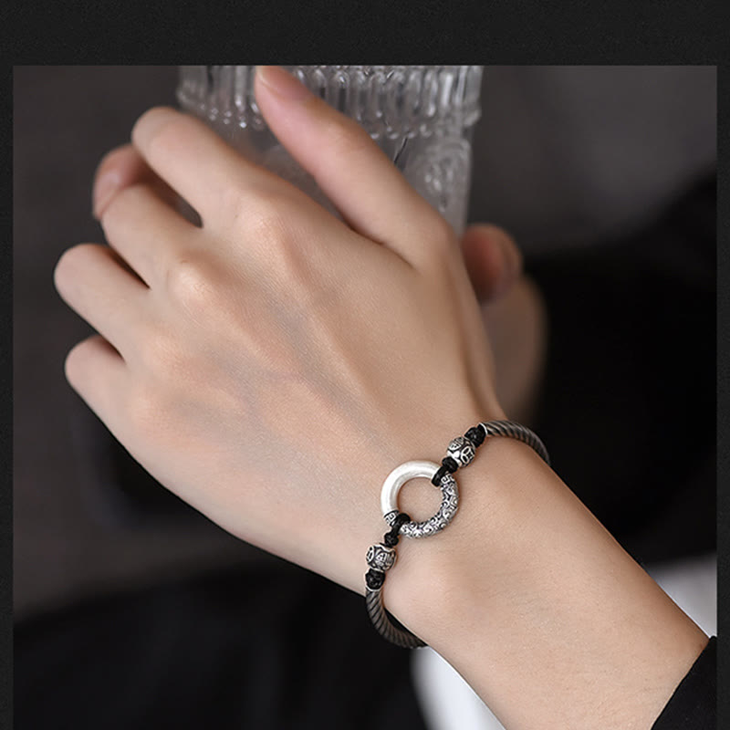 Peace Buckle 999 Sterling Silber Spirituelles Armband für Glück
