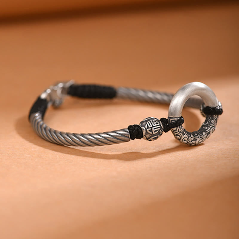 Peace Buckle 999 Sterling Silber Spirituelles Armband für Glück