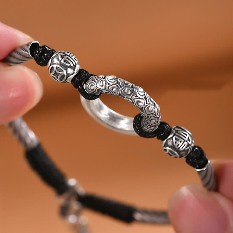 Peace Buckle 999 Sterling Silber Spirituelles Armband für Glück