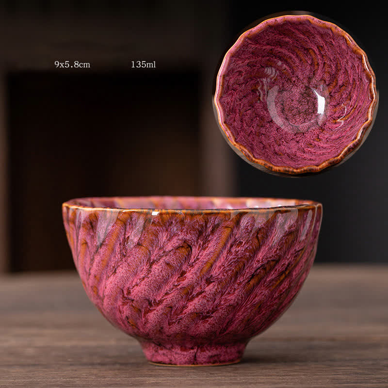 Pfirsichblüten-Teetasse aus Keramik, schöne florale Teetasse