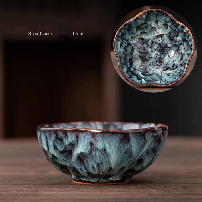 Pfirsichblüten-Teetasse aus Keramik, schöne florale Teetasse