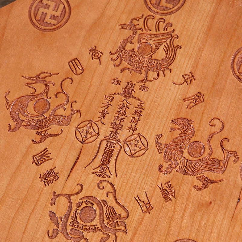 Pfirsichholz Bagua Karte 20cm Feng Shui Wandkunst Balance