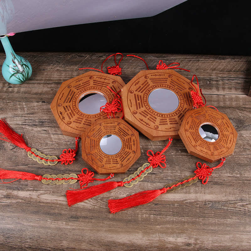 Pfirsichholz Bagua Karte 20cm Feng Shui Wandkunst Balance