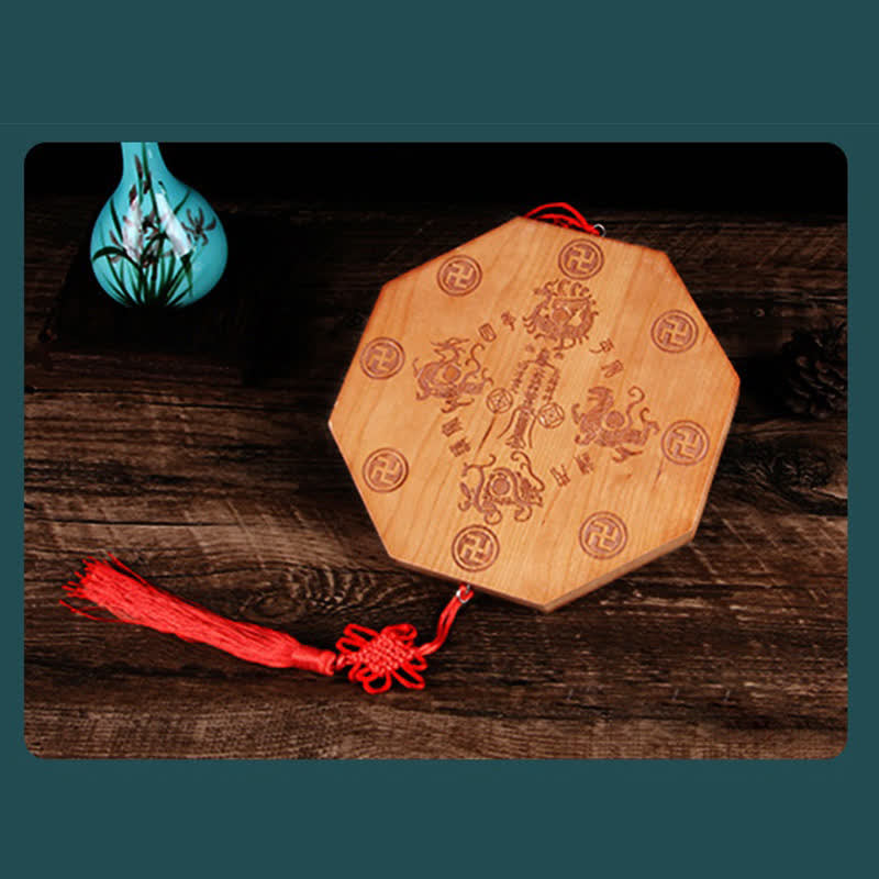 Pfirsichholz Bagua Karte 20cm Feng Shui Wandkunst Balance