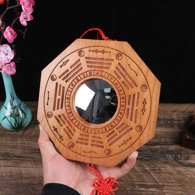 Pfirsichholz Bagua Karte 20cm Feng Shui Wandkunst Balance