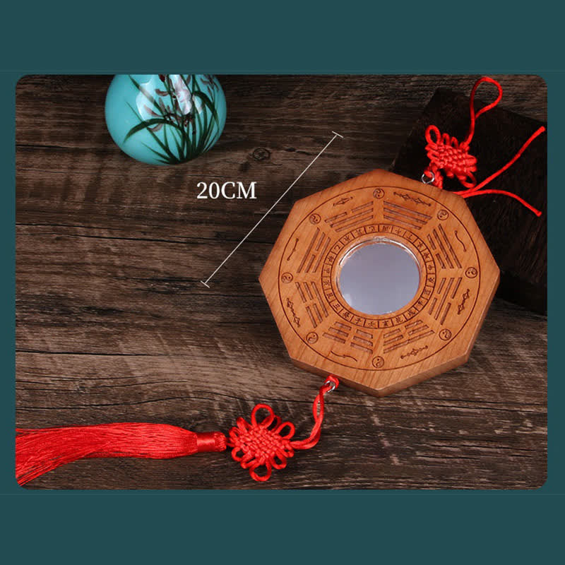 Pfirsichholz Bagua Karte 20cm Feng Shui Wandkunst Balance
