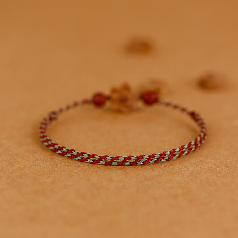 Pfirsichholz-Zinnober-Armband-Fußkettchen für Reichtum und Schutz