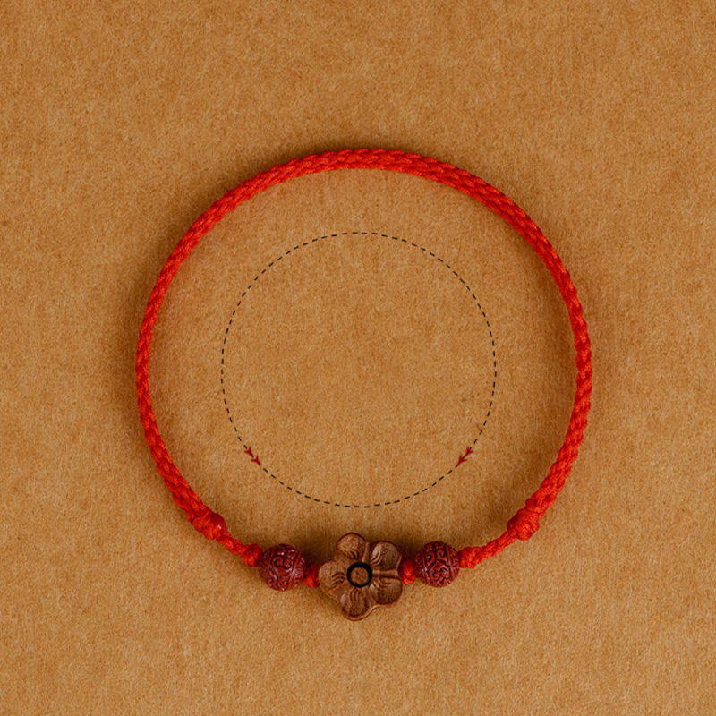 Pfirsichholz-Zinnober-Armband-Fußkettchen für Reichtum und Schutz