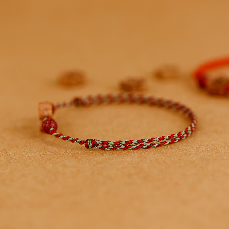 Pfirsichholz-Zinnober-Armband-Fußkettchen für Reichtum und Schutz