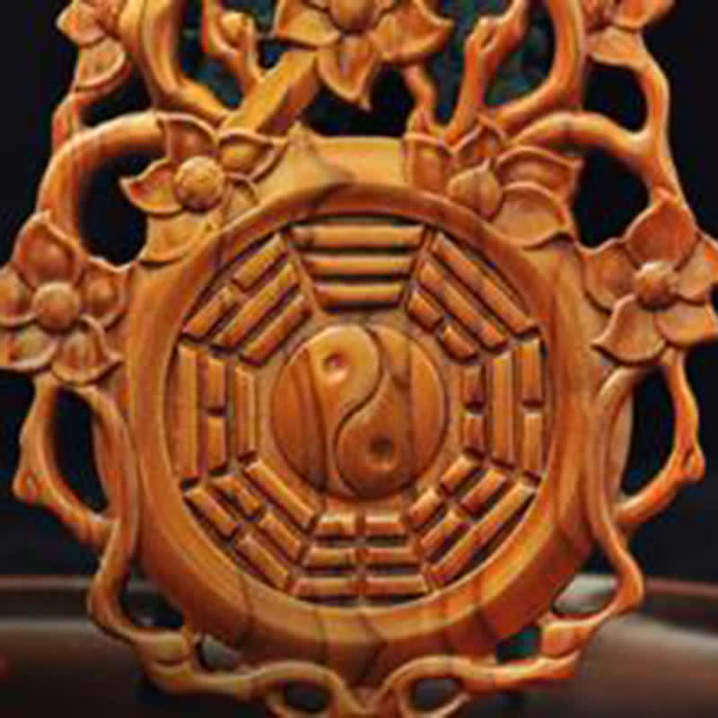 Feng-Shui-Bagua-Karte aus Pfirsichholz für Gleichgewicht und Schutz